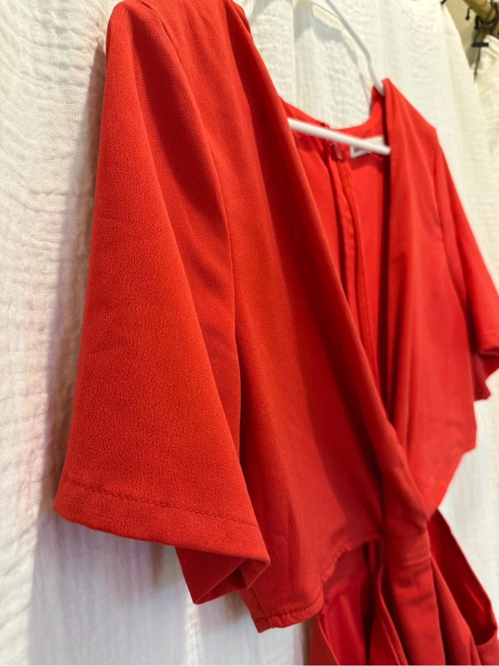 Abercrombie & Fitch Red Twist-Front Cutout Maxi Dress